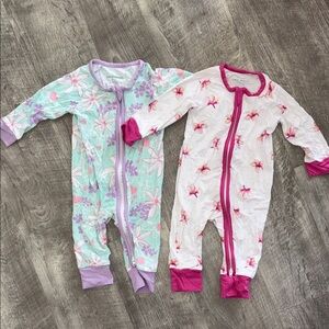Lot 2 Cocomoon long sleeve baby zip up coveralls 0-3M